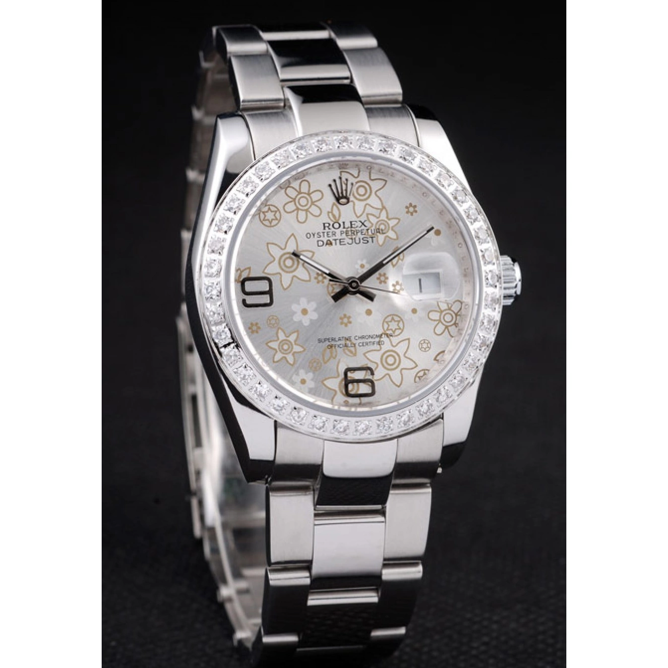 Rolex aaa copy Stainless Rolex Flowers Silver Steel Dial 98081 Plated Datejust Polished Diamond 0521